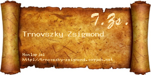 Trnovszky Zsigmond névjegykártya